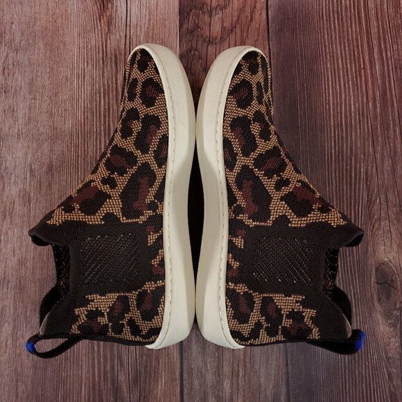 Rothys Womens 5 Chelsea Wildcat Cheetah Animal Print High Top Sneakers Retired - Picture 9 of 15
